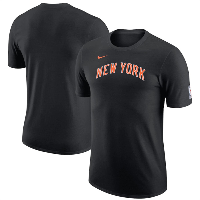 Men's New York Knicks Black 2022/23 City Edition Essential Warmup T-Shirt